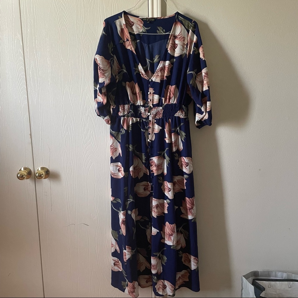 FLORAL HIGH LOW DRESS 3XL